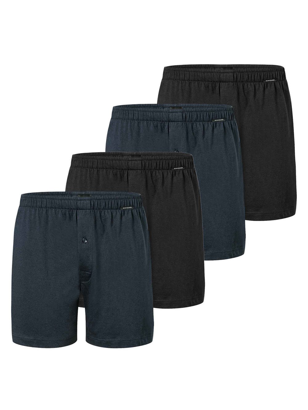 Schiesser Boxershort 4er Pack Herren Baumwolle mehrfarbig, L