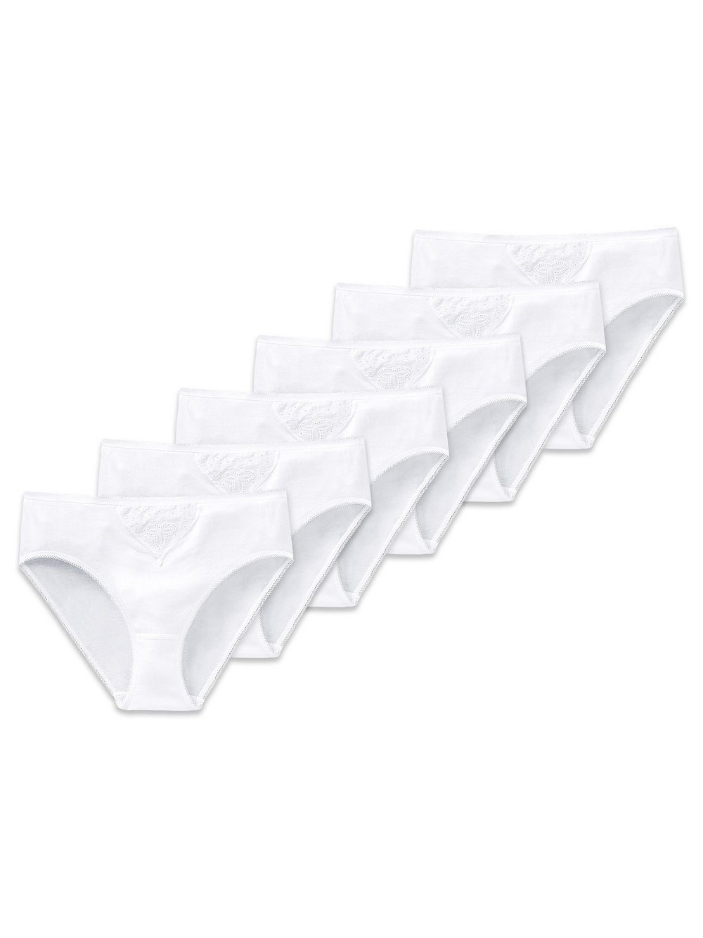 Schiesser Slip 6er Pack Damen Baumwolle weiß, L