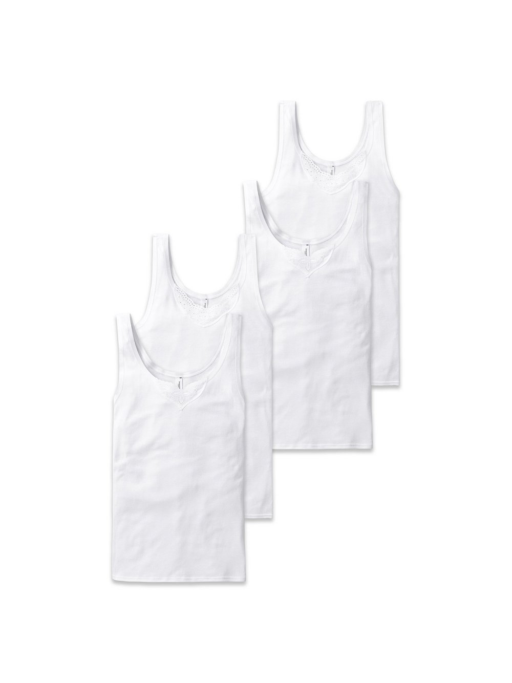 Thumbnail - Schiesser Unterhemd 4er Pack Damen Baumwolle weiß, XXXL