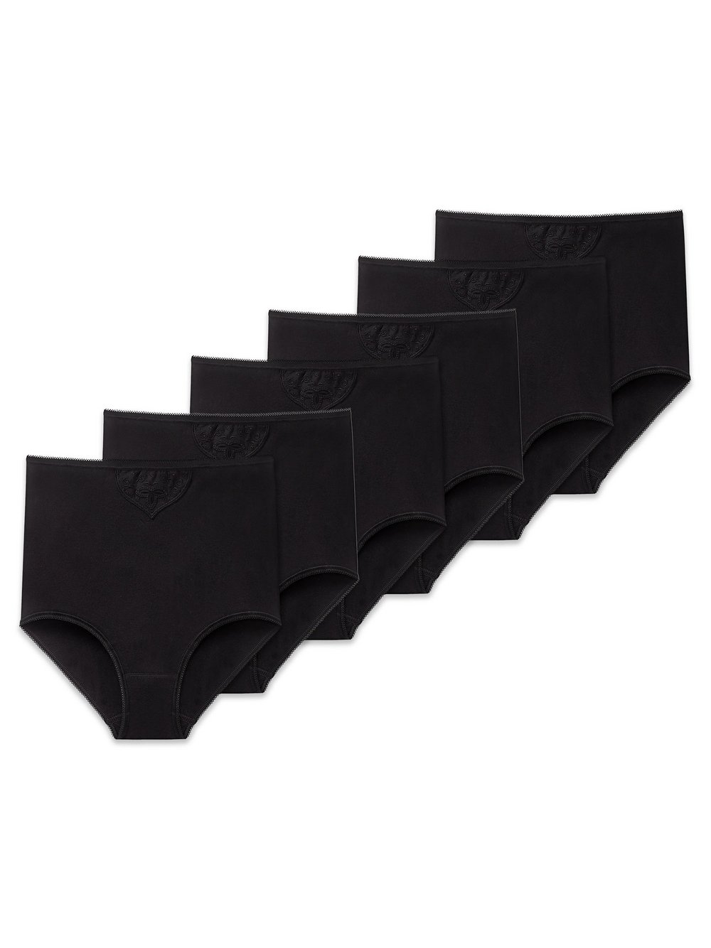 Schiesser Slip 6er Pack Damen Baumwolle schwarz, L