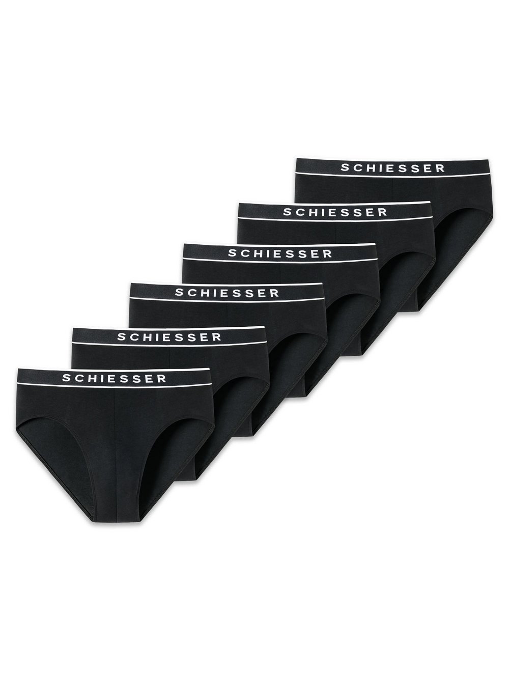 Schiesser Slip 6er Pack Herren Baumwolle schwarz, XL