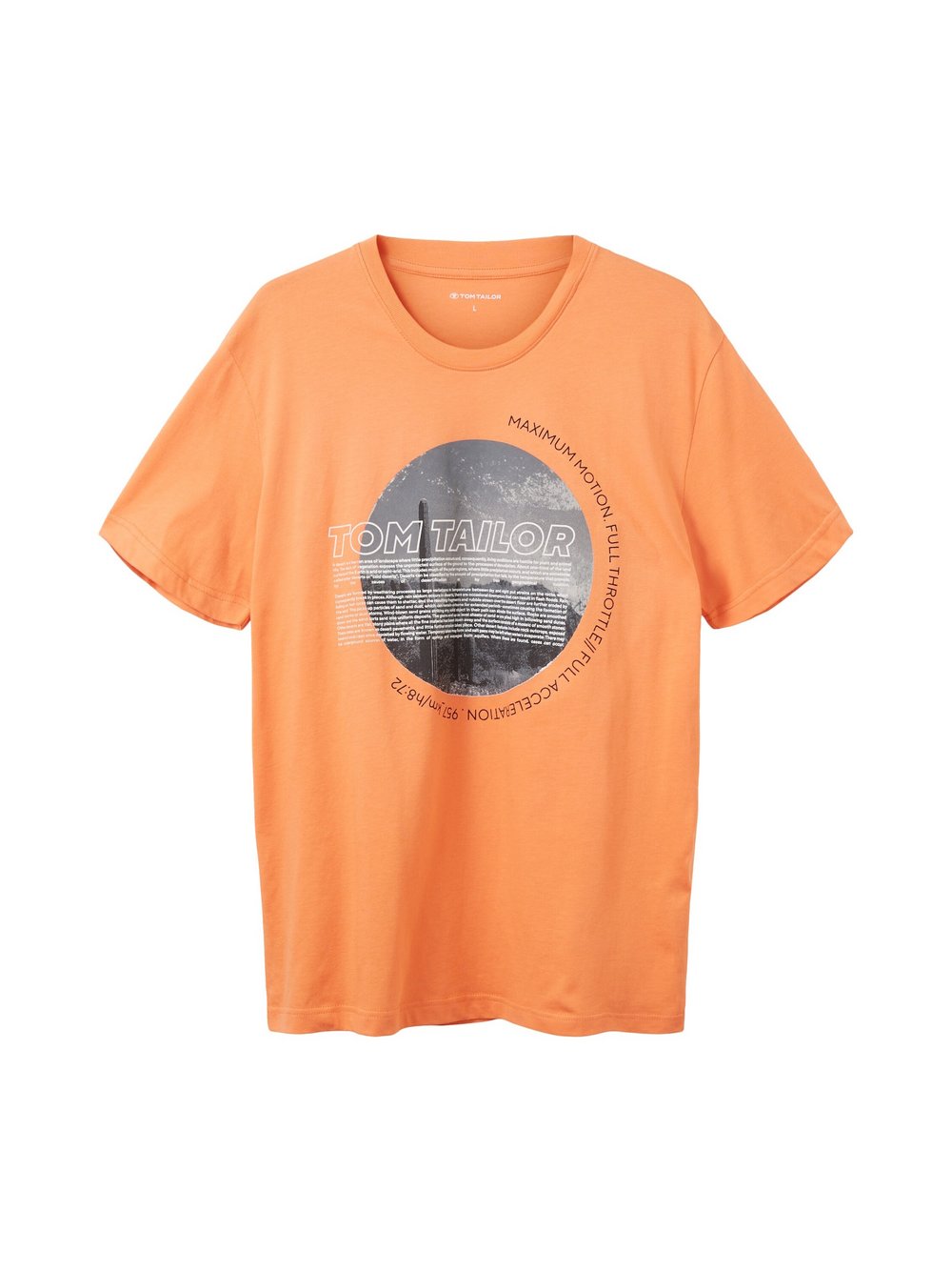 Tom Tailor T-Shirt Herren Baumwolle orange bedruckt, XXL