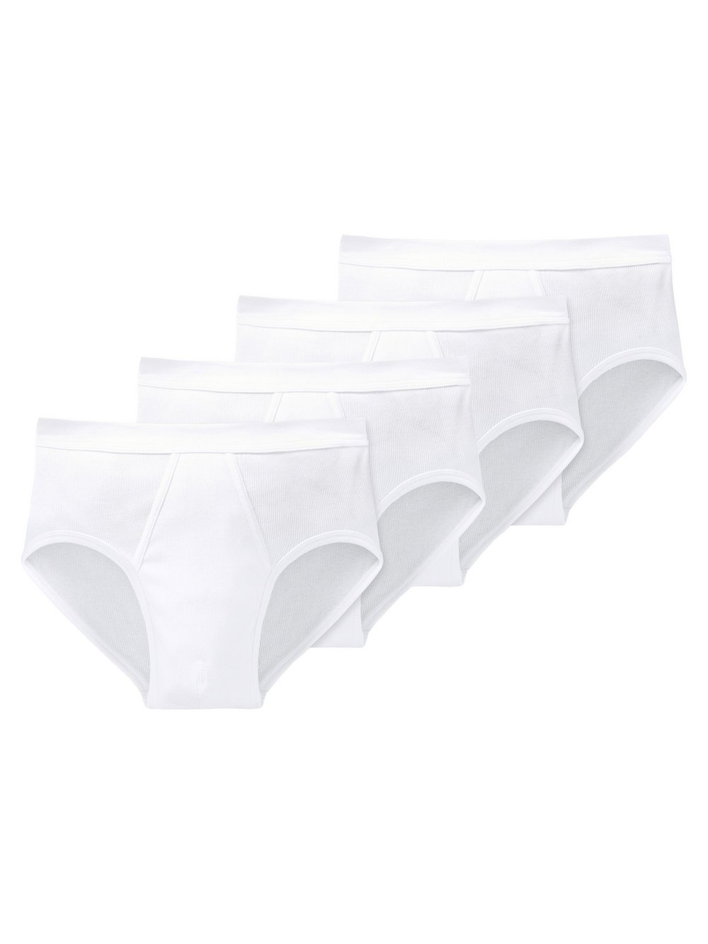 Schiesser Slip 4er Pack Herren Baumwolle weiß, L