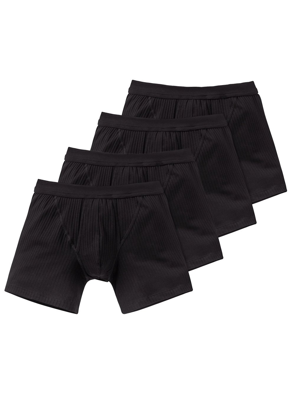Schiesser Boxershort 4er Pack Herren Baumwolle schwarz gestreift, M
