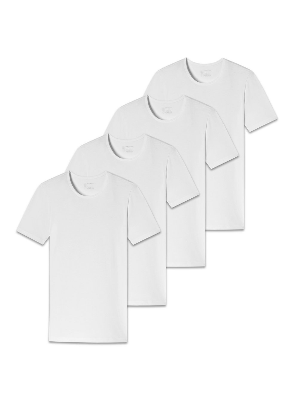 Schiesser T-Shirt 4er Pack Herren Baumwolle weiß, XL