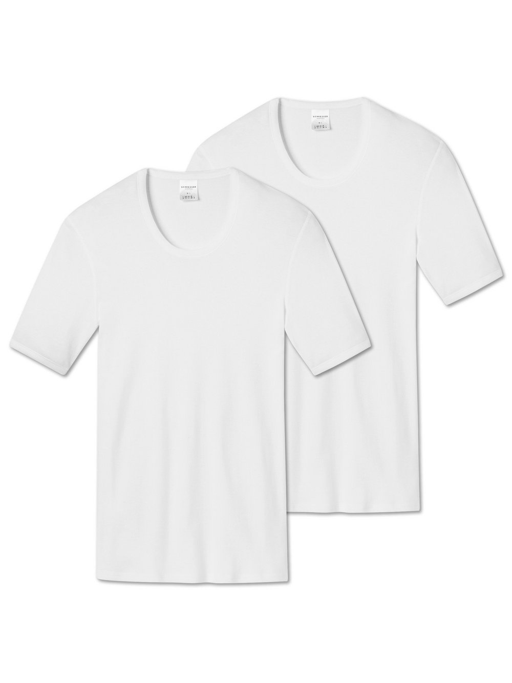 Schiesser T-Shirt 2er Pack Herren Baumwolle weiß, L