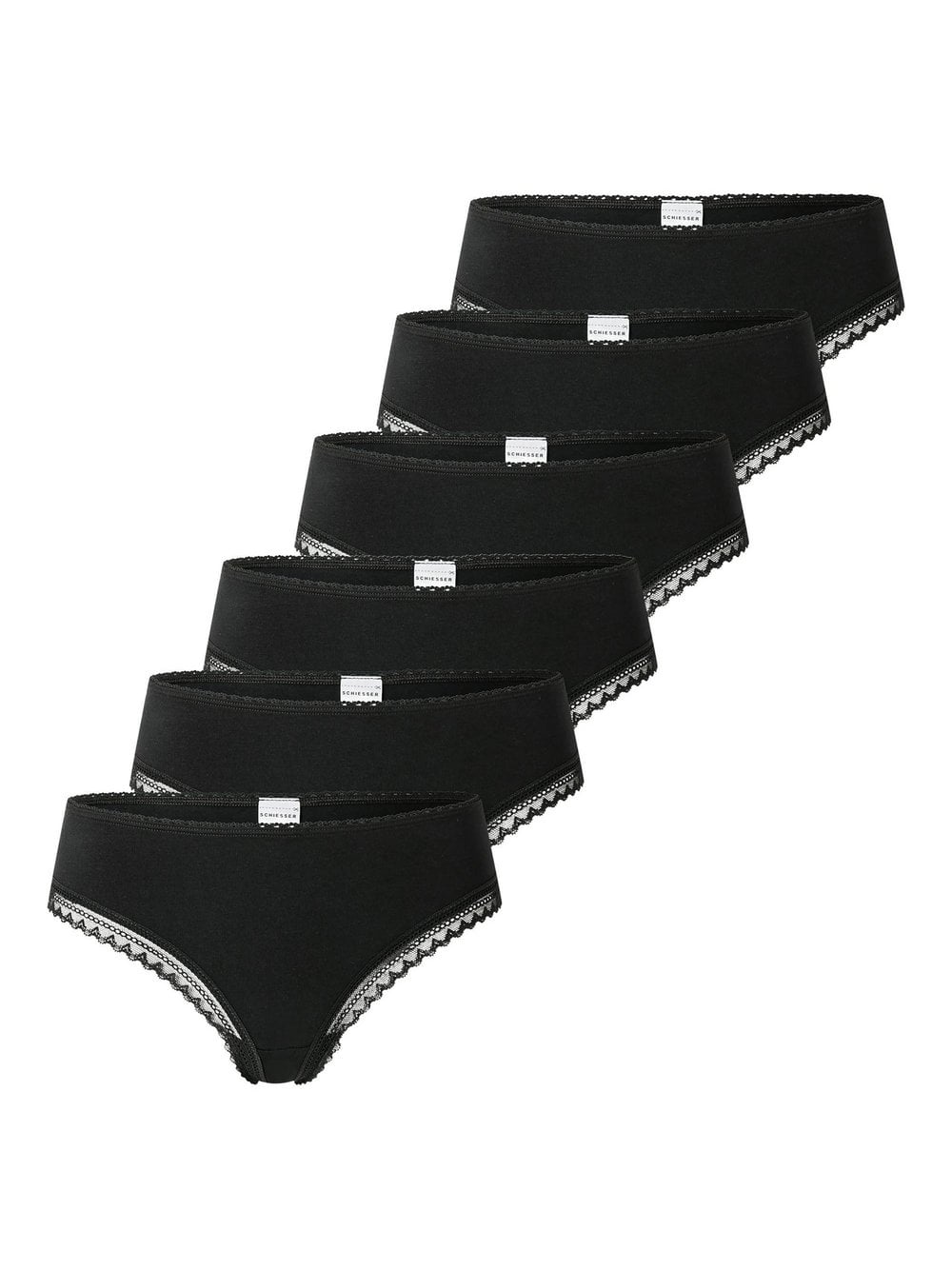 Schiesser String 6er Pack Damen Baumwolle schwarz, XXL