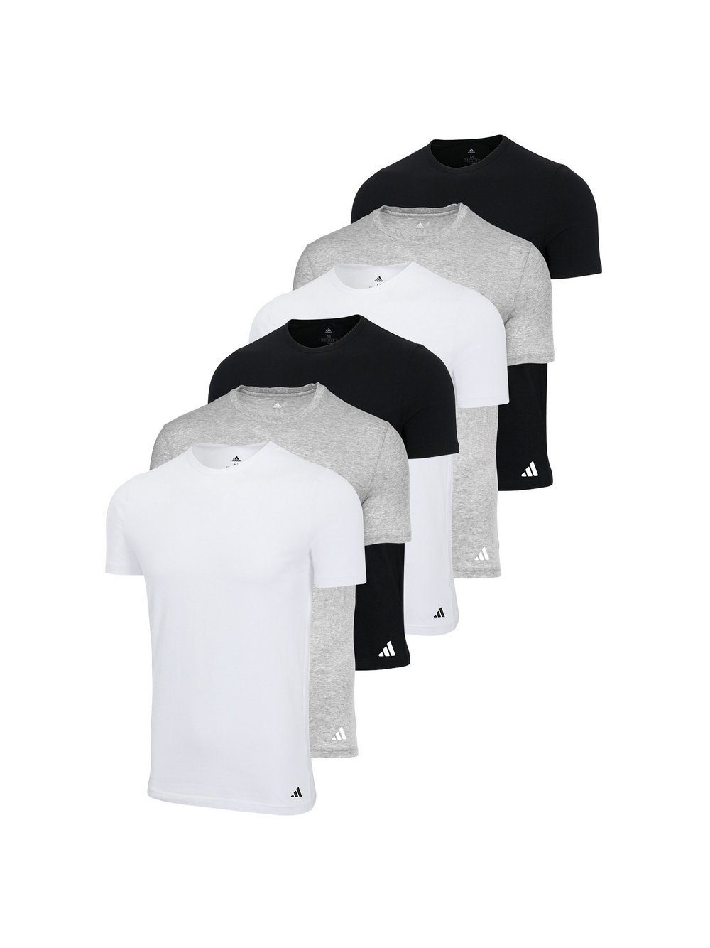 adidas Originals T-Shirt 6er Pack Herren Baumwolle mehrfarbig, L