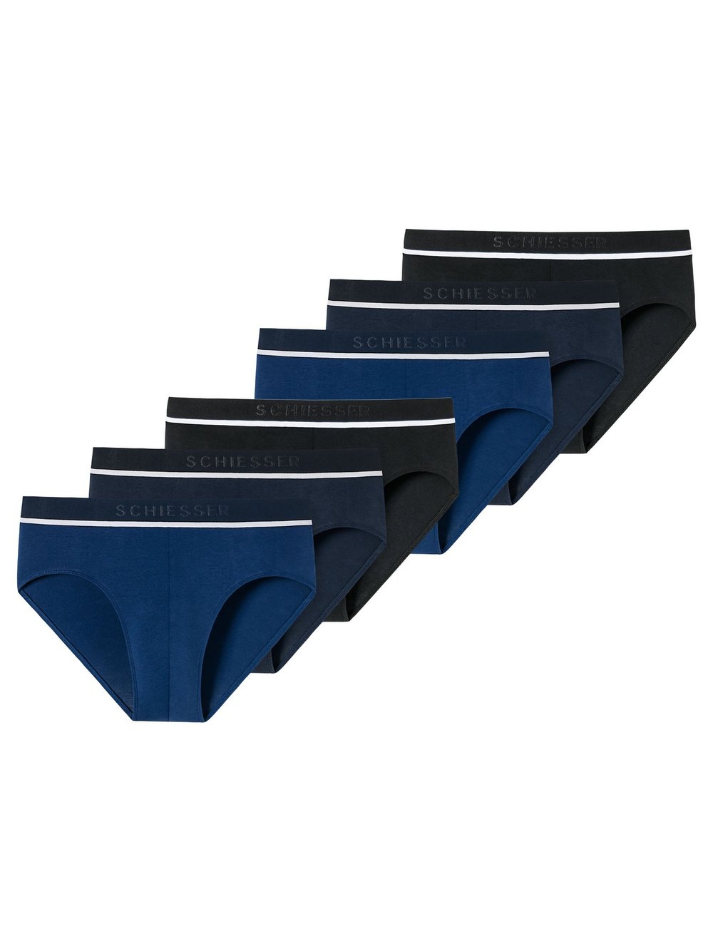Schiesser Slip 6er Pack Herren Baumwolle mehrfarbig, L