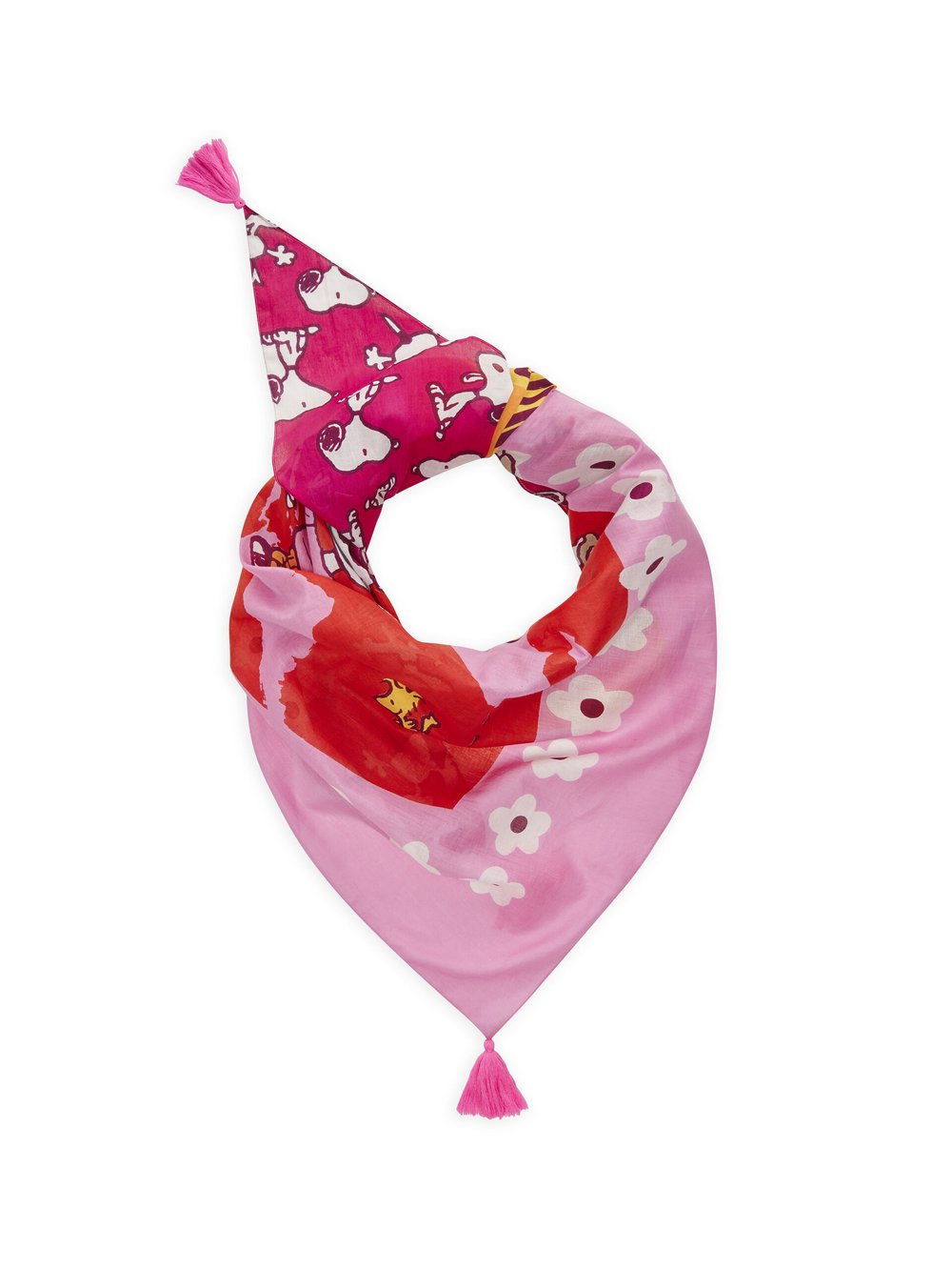 Thumbnail - Codello Dreieckstuch Damen Baumwolle pink bedruckt, ONE SIZE