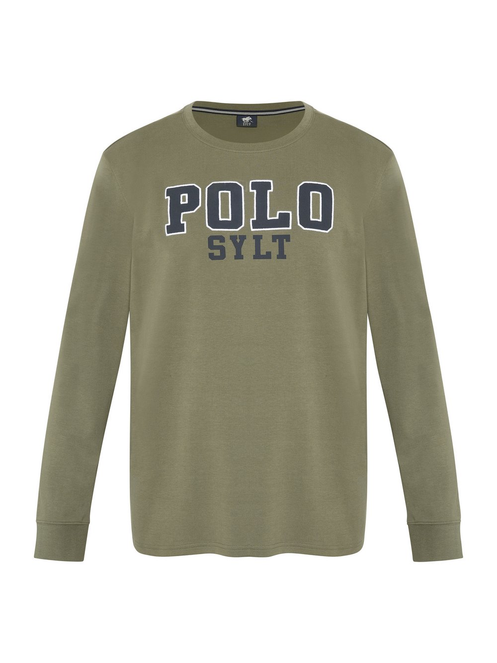 Polo Sylt Langarmshirt Herren Baumwolle grün bedruckt, XL