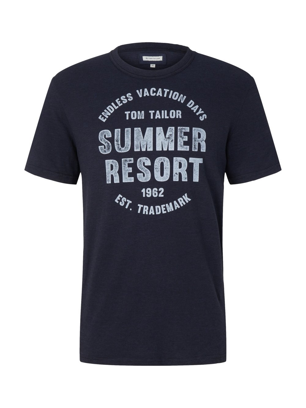 Tom Tailor T-Shirt Herren Baumwolle blau bedruckt, M