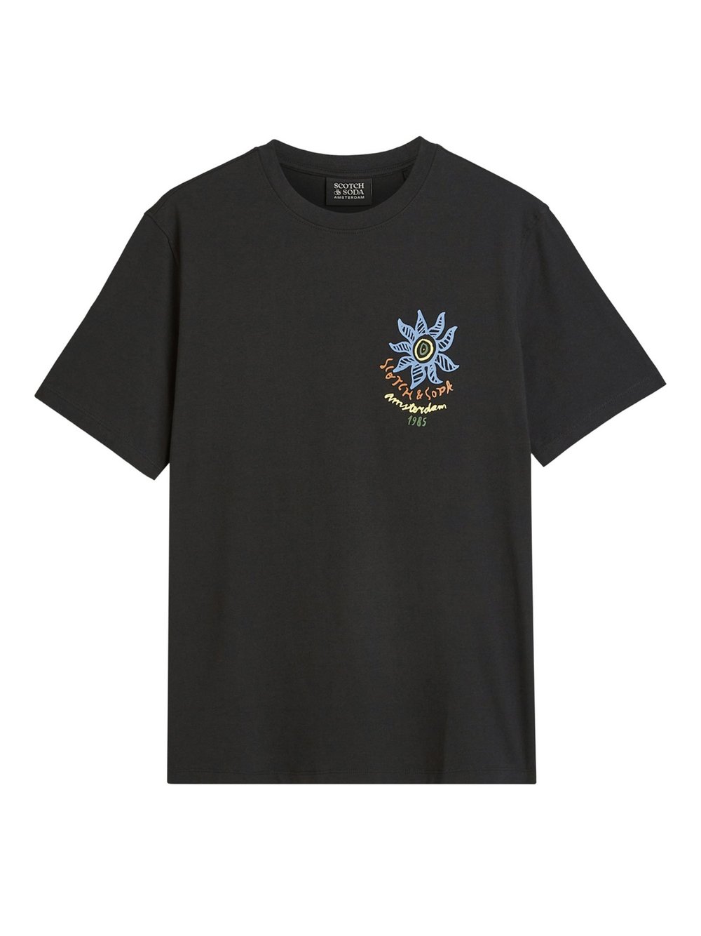 Scotch & Soda T-Shirt Herren Baumwolle schwarz bedruckt, L