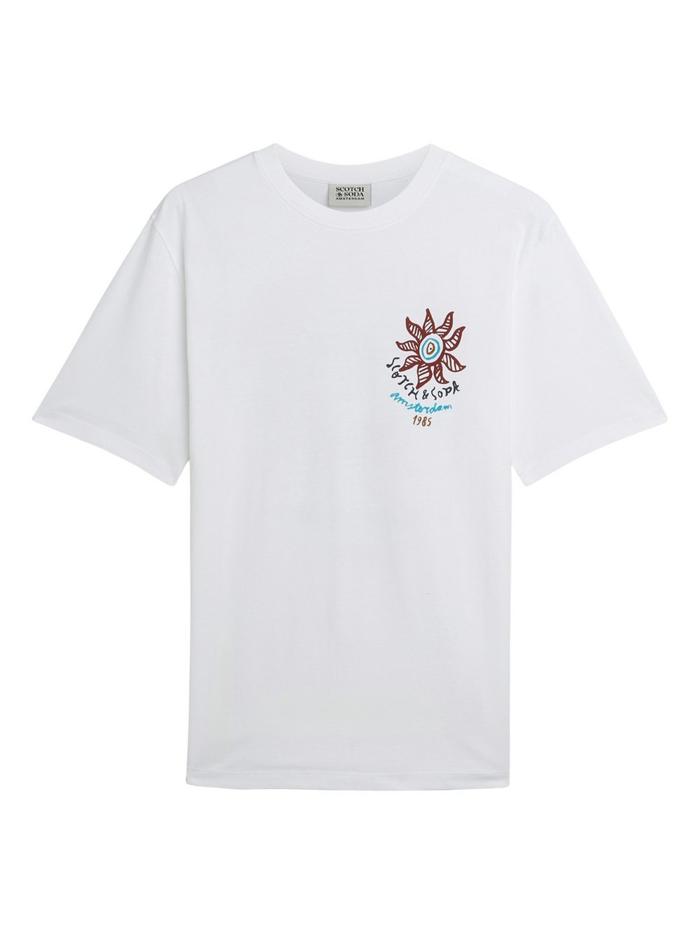 Scotch & Soda T-Shirt Herren Baumwolle weiß bedruckt, XXL