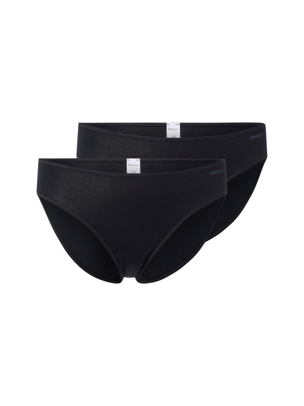 VAN GRAAF Skiny Damen Schwarz Slips Im 2Er-Pack Baumwolle Größe 38