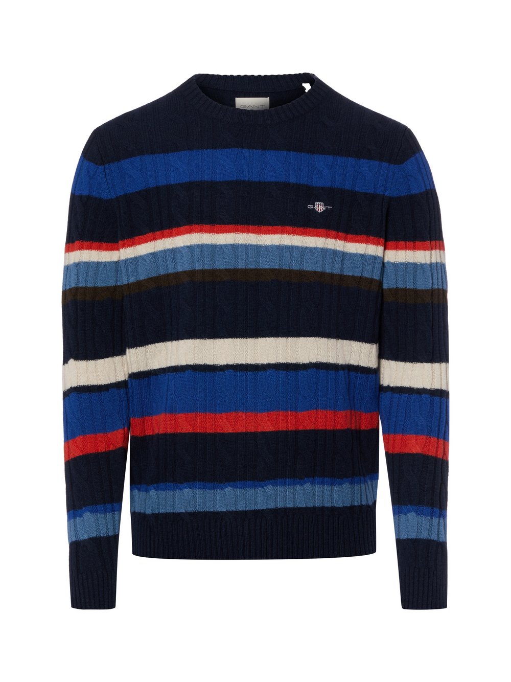 VAN GRAAF Gant Herren Mehrfarbig Strickpullover Aus Lambswool Wolle Mittel