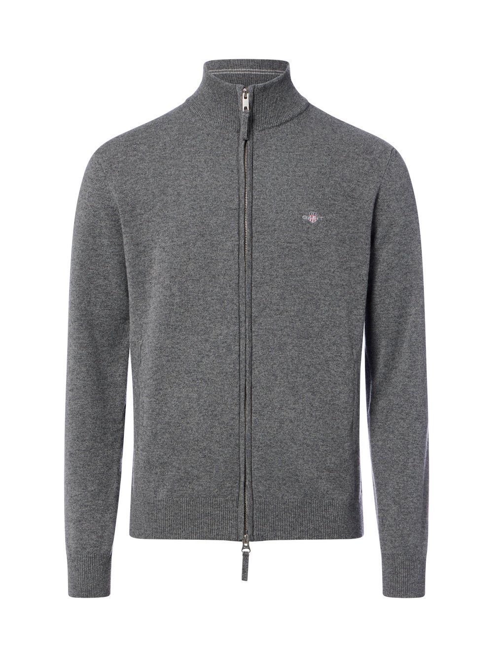 Gant Herren - Strickjacke Aus Lambswool Mit Reißverschluss Charcoal Melange - Gr. - Xl - Bild 4