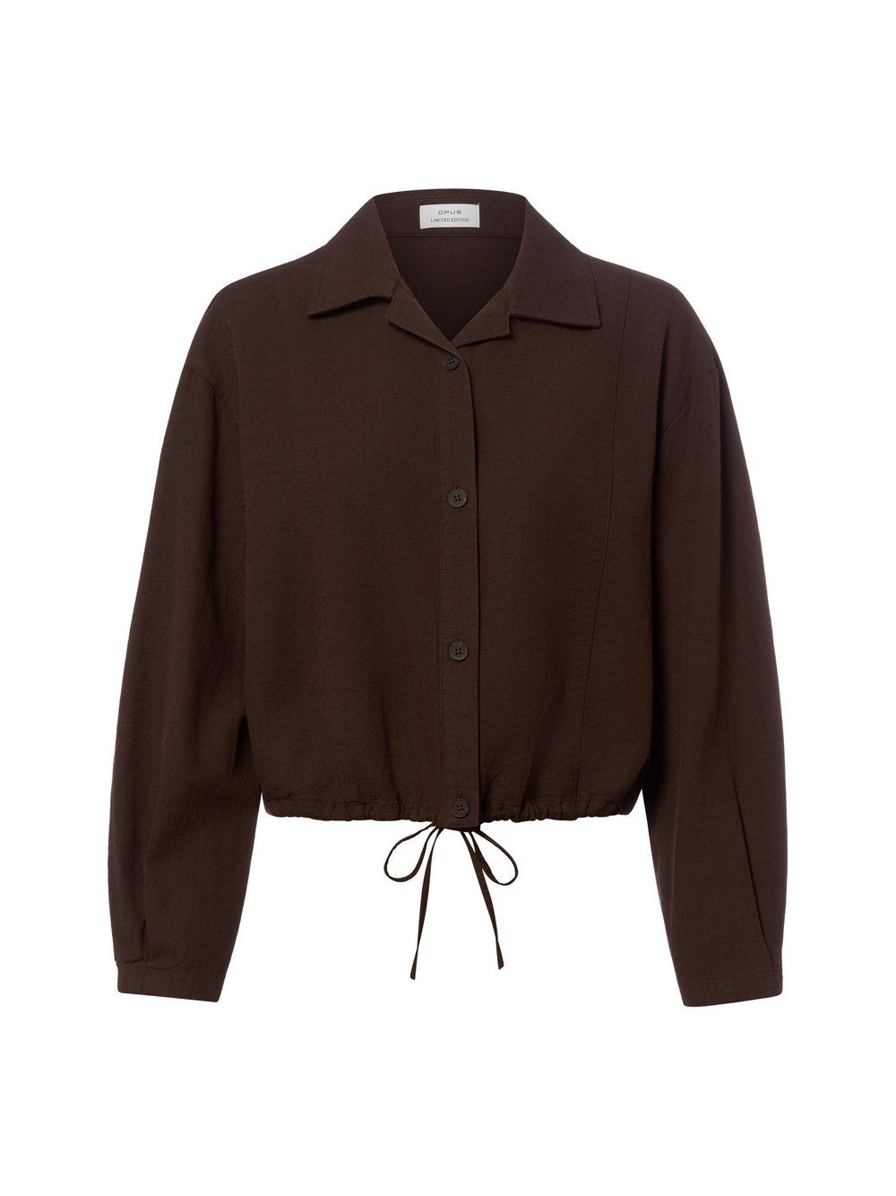 Opus Hemdbluse mit Leinenanteil Damen Baumwolle braun, 38