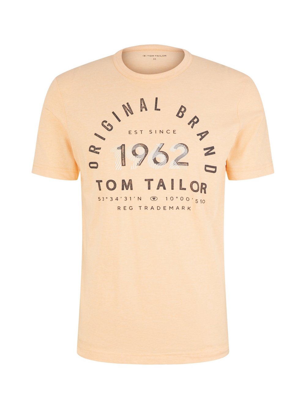 Tom Tailor T-Shirt Herren Baumwolle orange bedruckt, XXL