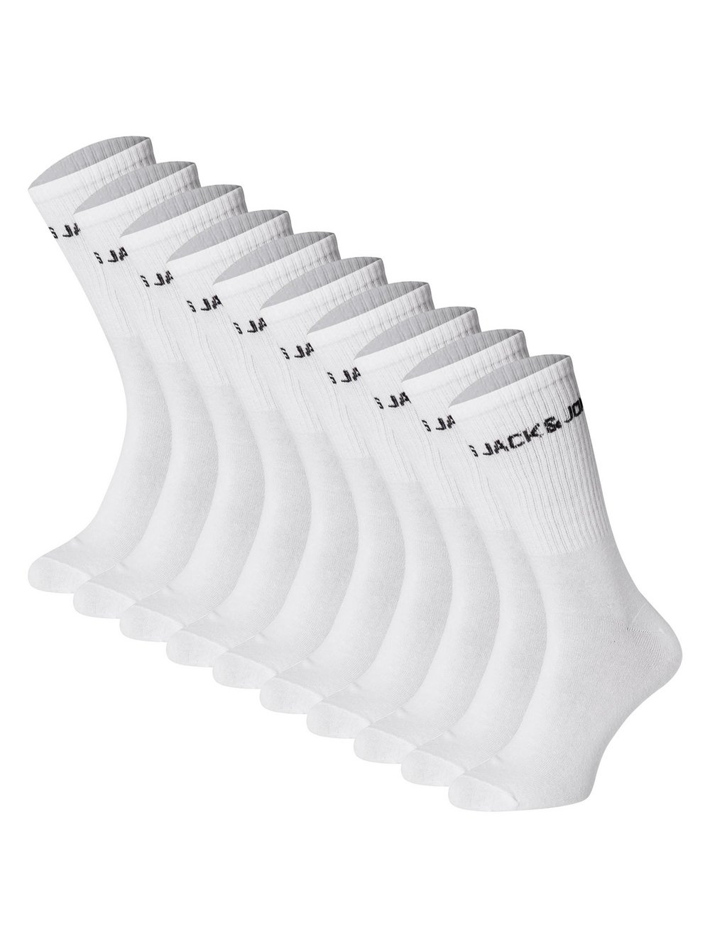 Jack & Jones Socken 10er Pack Kinder Baumwolle weiß bedruckt, 33-36