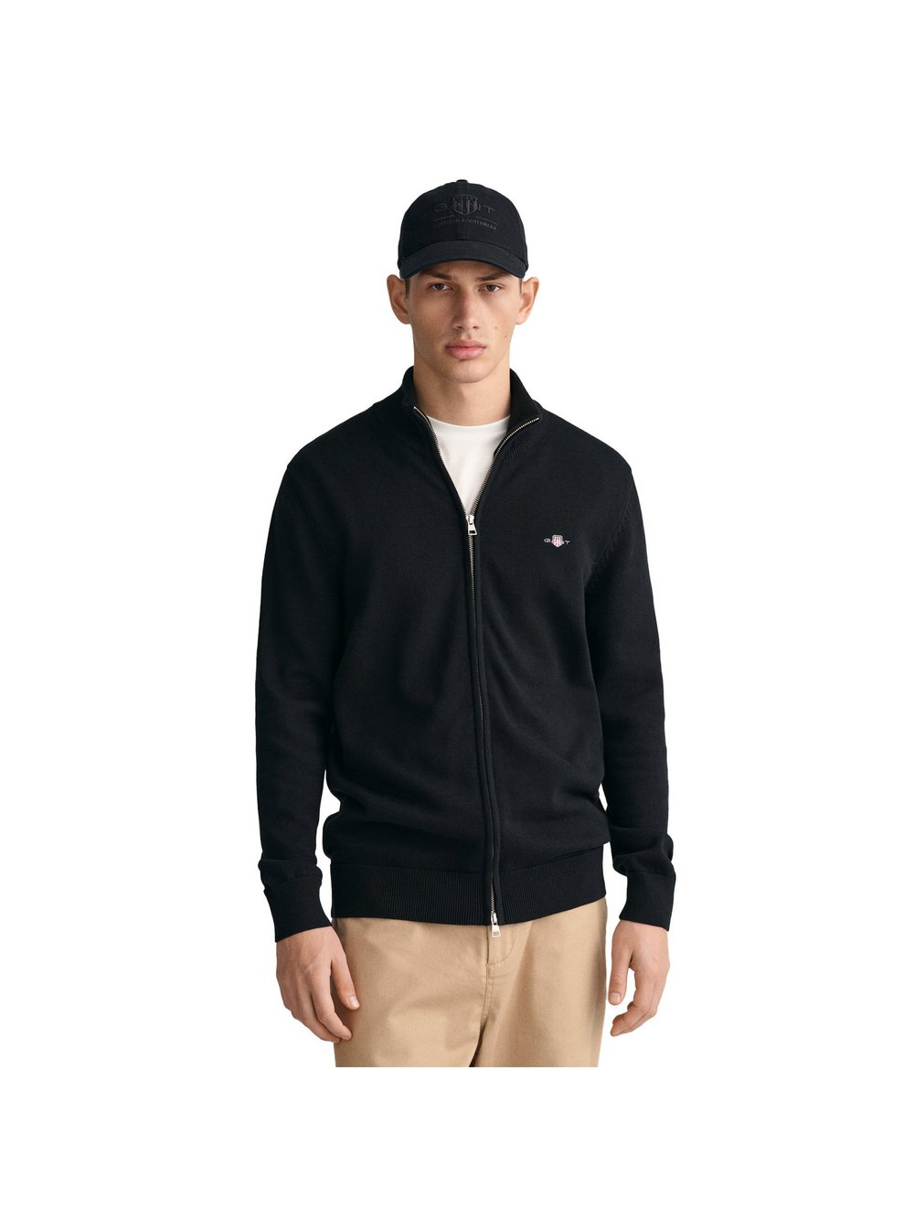 VAN GRAAF Gant Herren Schwarz Strickjacke Baumwolle Xxxl