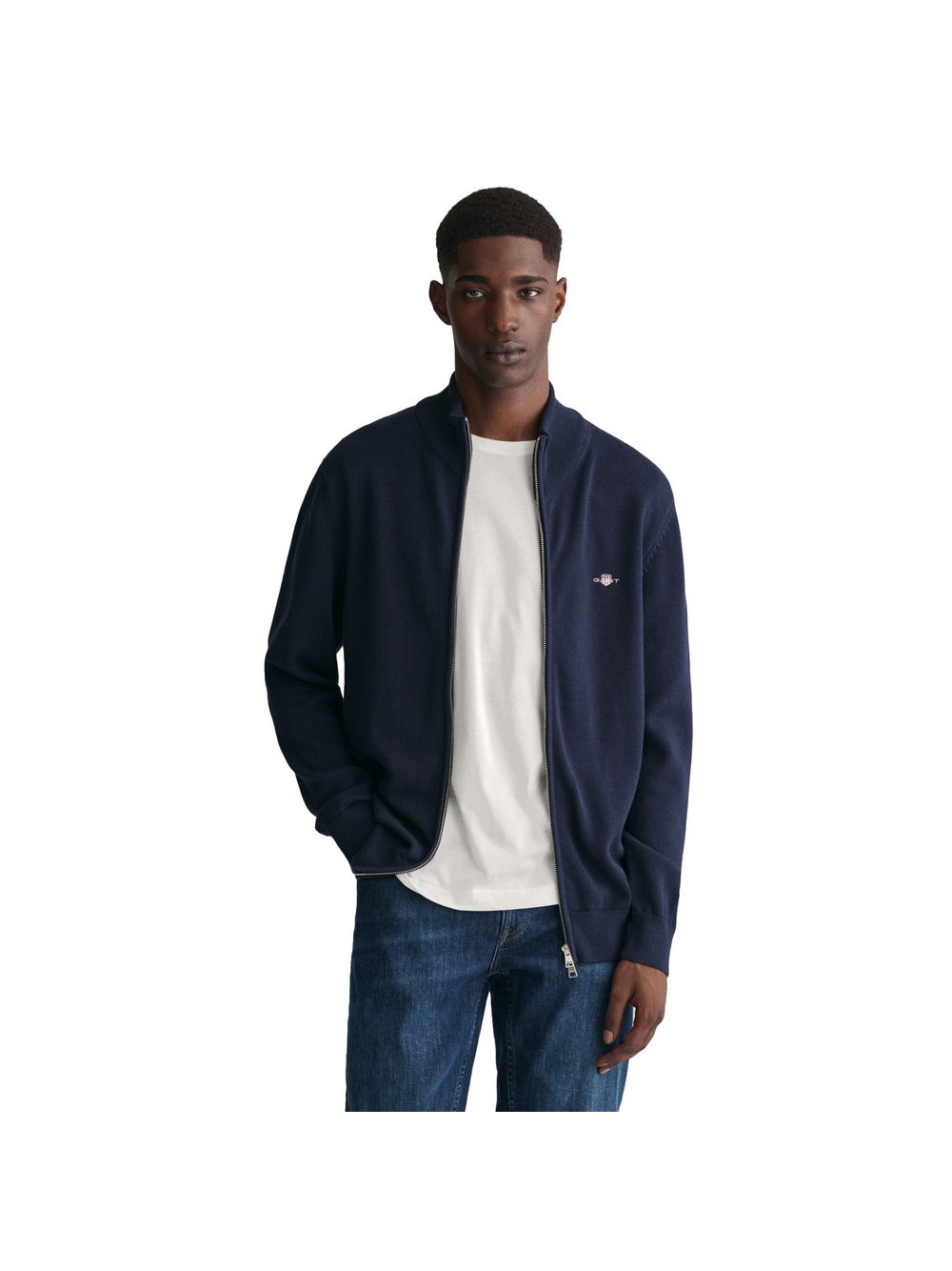 Hemden Gant Herren Evening Blue Regular Fit Cardigan Einfarbig - Bild 14