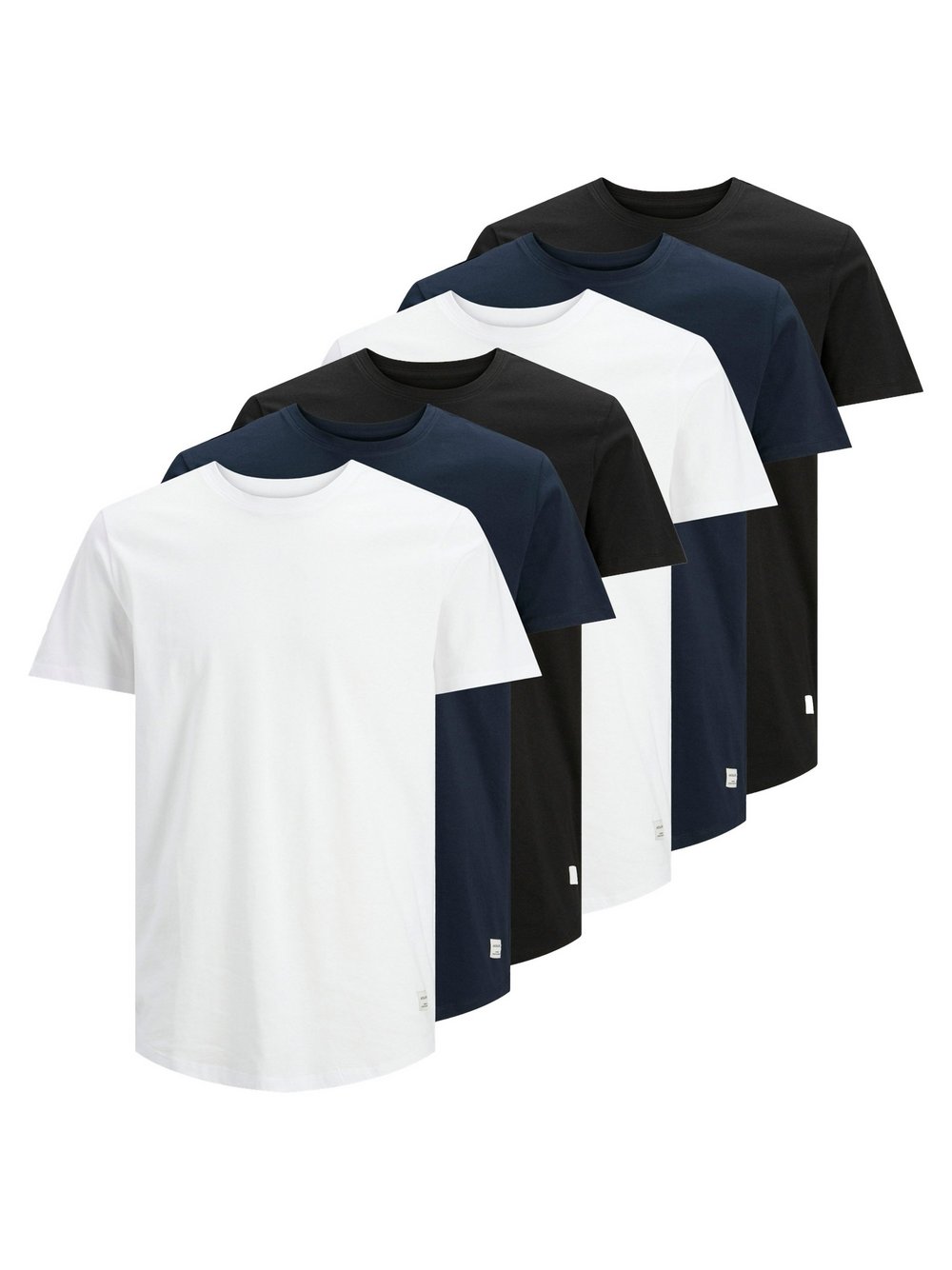 Jack & Jones T-Shirt 6er Pack Herren Baumwolle mehrfarbig, L