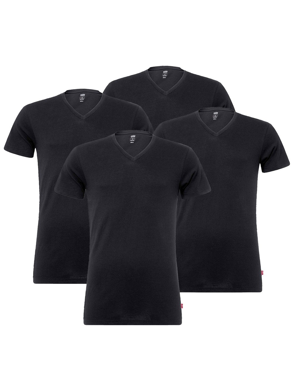 Levi's T-Shirt 4er Pack Herren Baumwolle schwarz, L