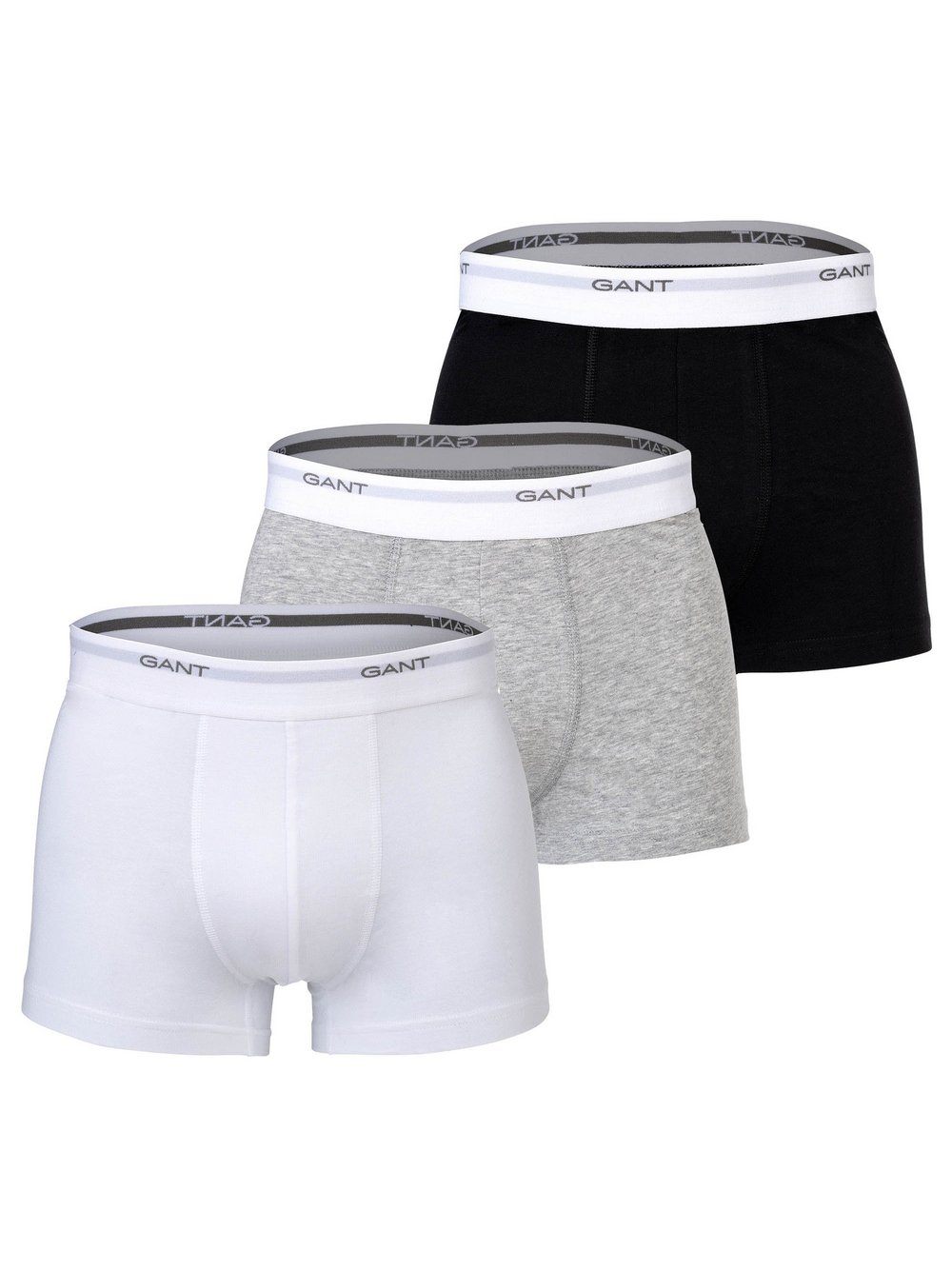 Gant Herren Schwarz/Weiß Trunk "Core Trunk 3-Pack", Gr. Xxl, 3 Stk., - (, Weiß), Jersey, Obermaterial: 95% Baumwolle, 5% Elasthan, Eng, Unter... - Bild 5