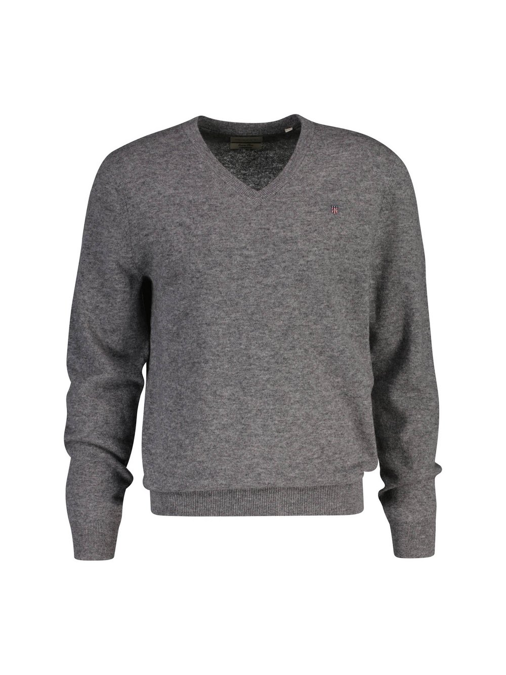 Hemden Gant Herren Dunkelgrau Regular Fit Strickpullover V-Ausschnitt, Einfarbig - Bild 2