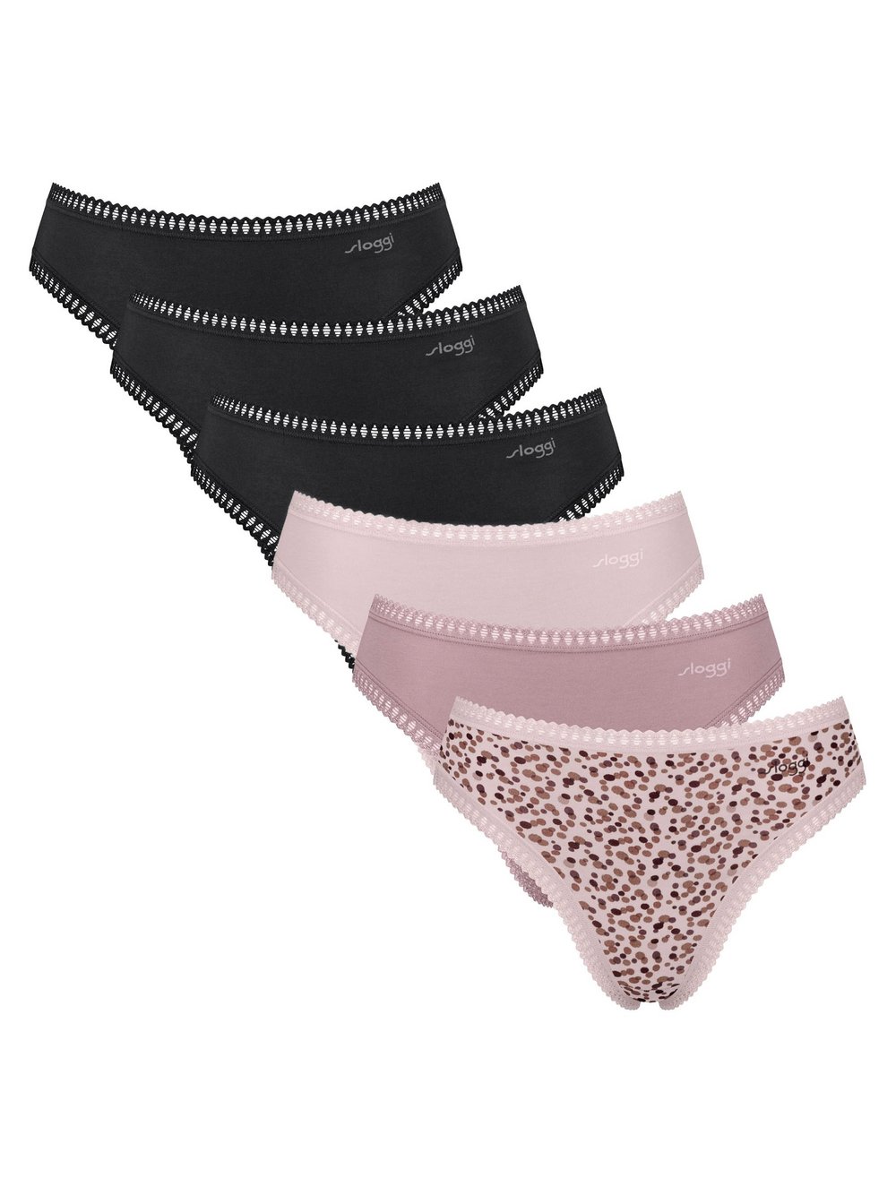 sloggi Slip 6er Pack Damen Baumwolle mehrfarbig, L