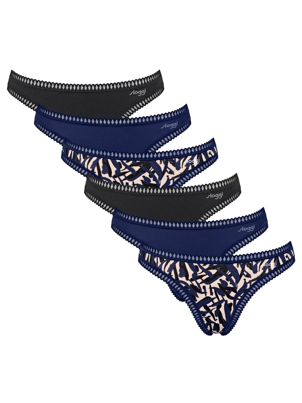 Thumbnail - sloggi String 6er Pack Damen Baumwolle blau, XL