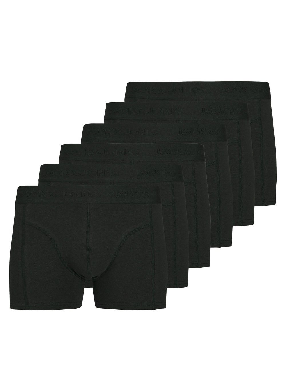 Jack & Jones Boxershort 6er Pack Herren Baumwolle schwarz, L