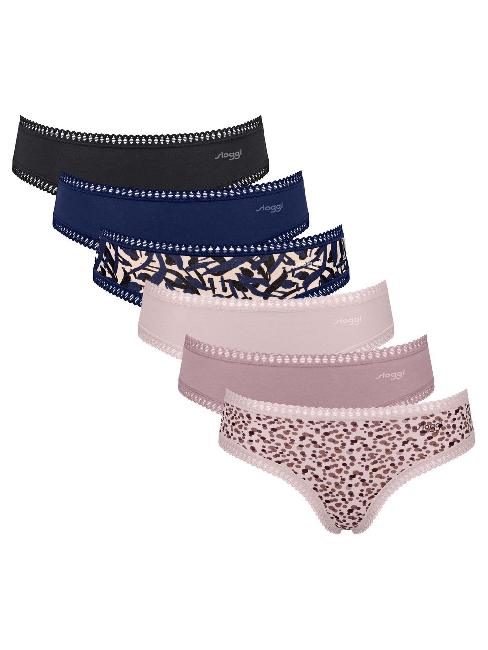 sloggi Slip 6er Pack Damen Baumwolle mehrfarbig, L