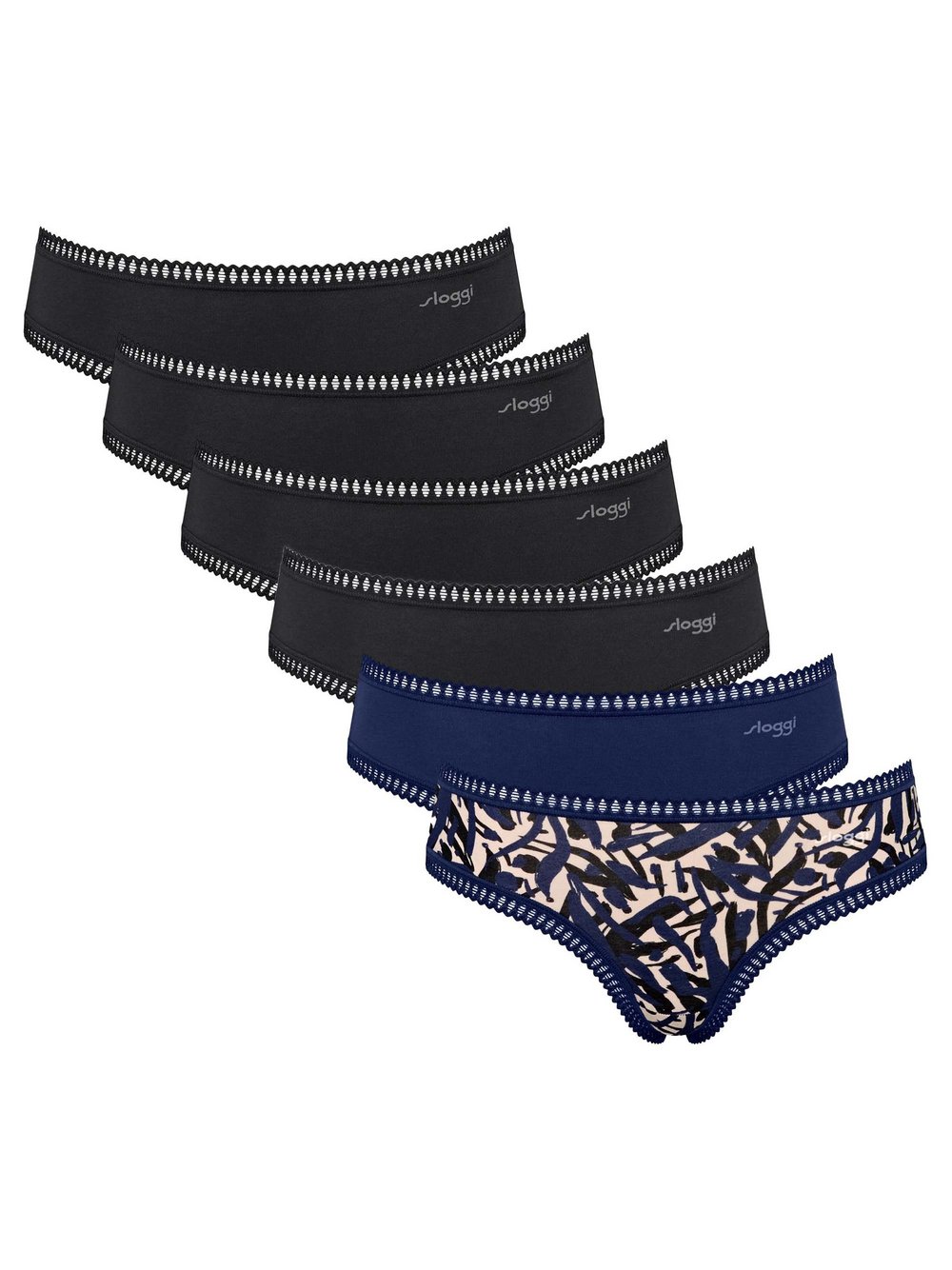 sloggi Slip 6er Pack Damen Baumwolle mehrfarbig, XS