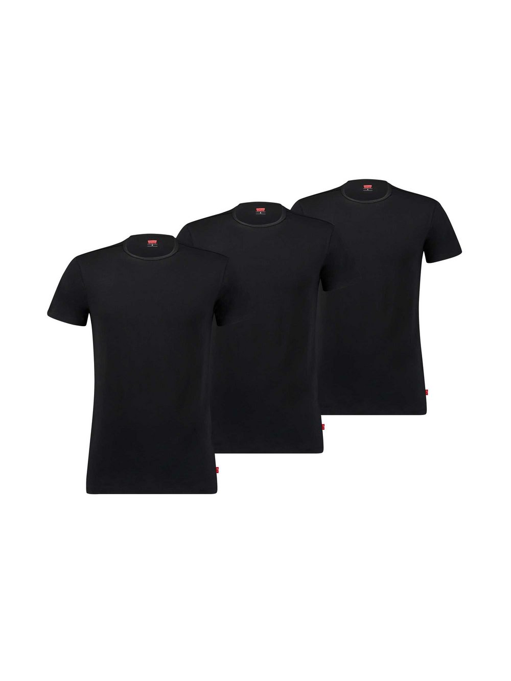 Levi's T-Shirt 3er Pack Herren Baumwolle schwarz, M