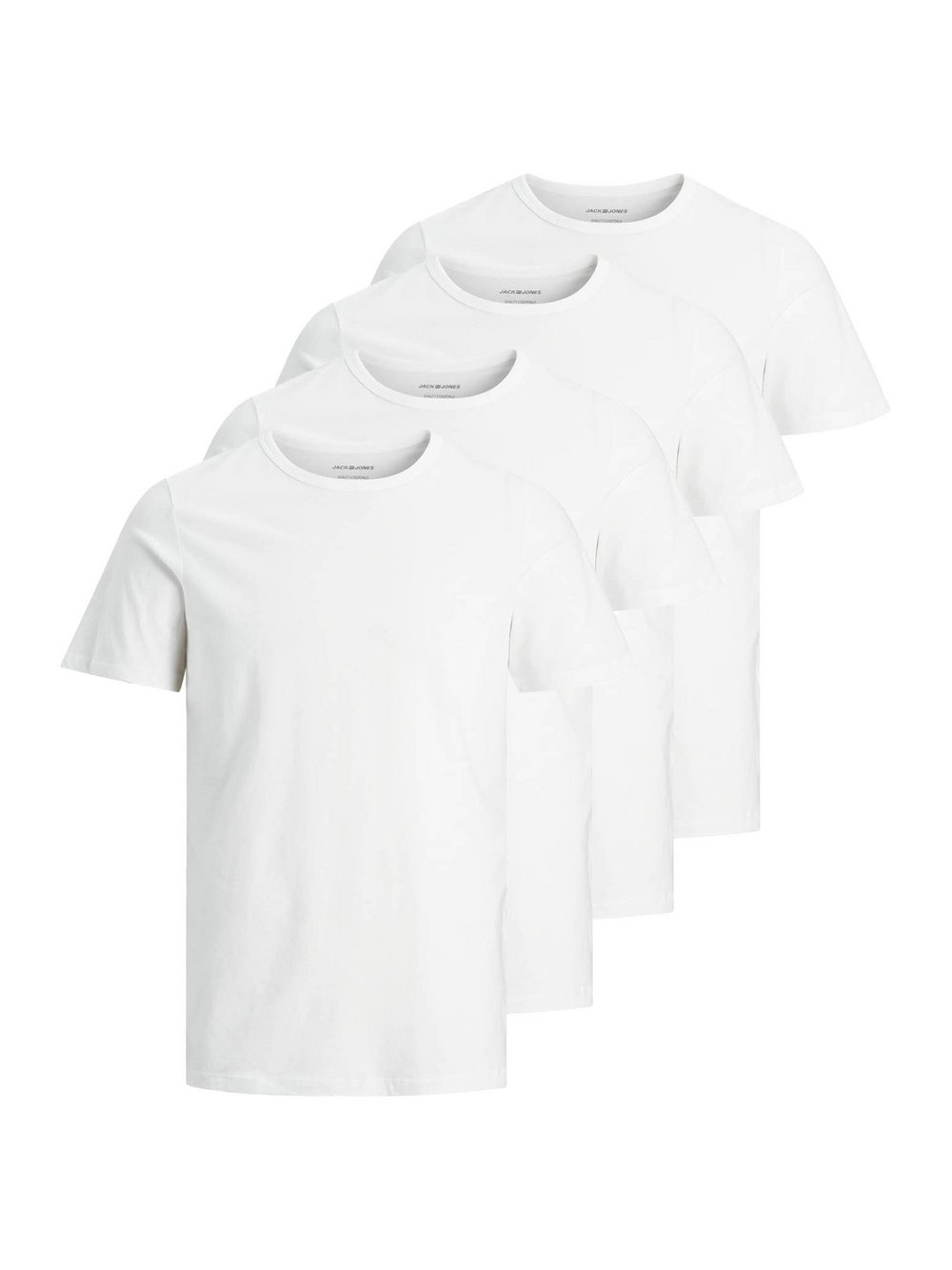 Jack & Jones T-Shirt 4er Pack Herren Baumwolle weiß, L