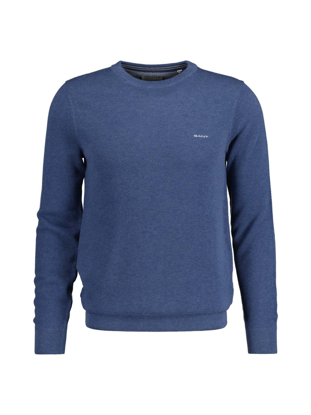Gant Herren Blau -Pullover Aus Baumwoll-Piqué Mit Rundhalsausschnitt Extra Groß - Bild 5