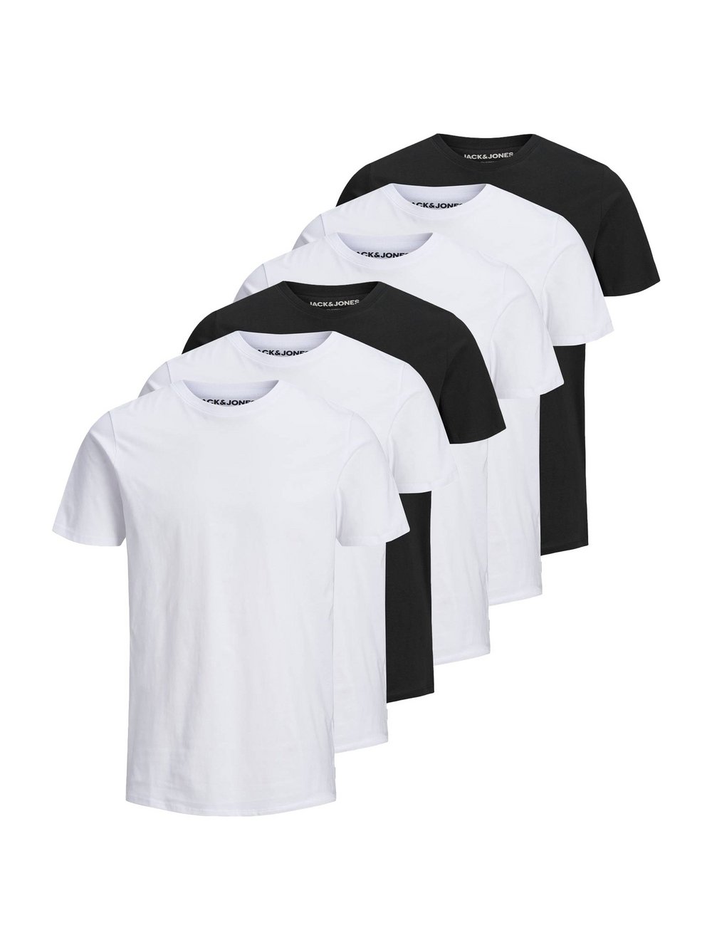 Thumbnail - Jack & Jones T-Shirt 6er Pack Herren Baumwolle weiß, XXL