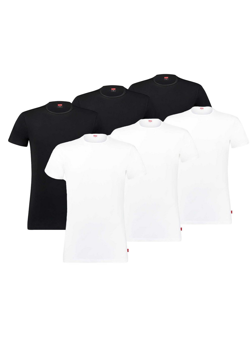 Levi's T-Shirt 6er Pack Herren Baumwolle mehrfarbig, L