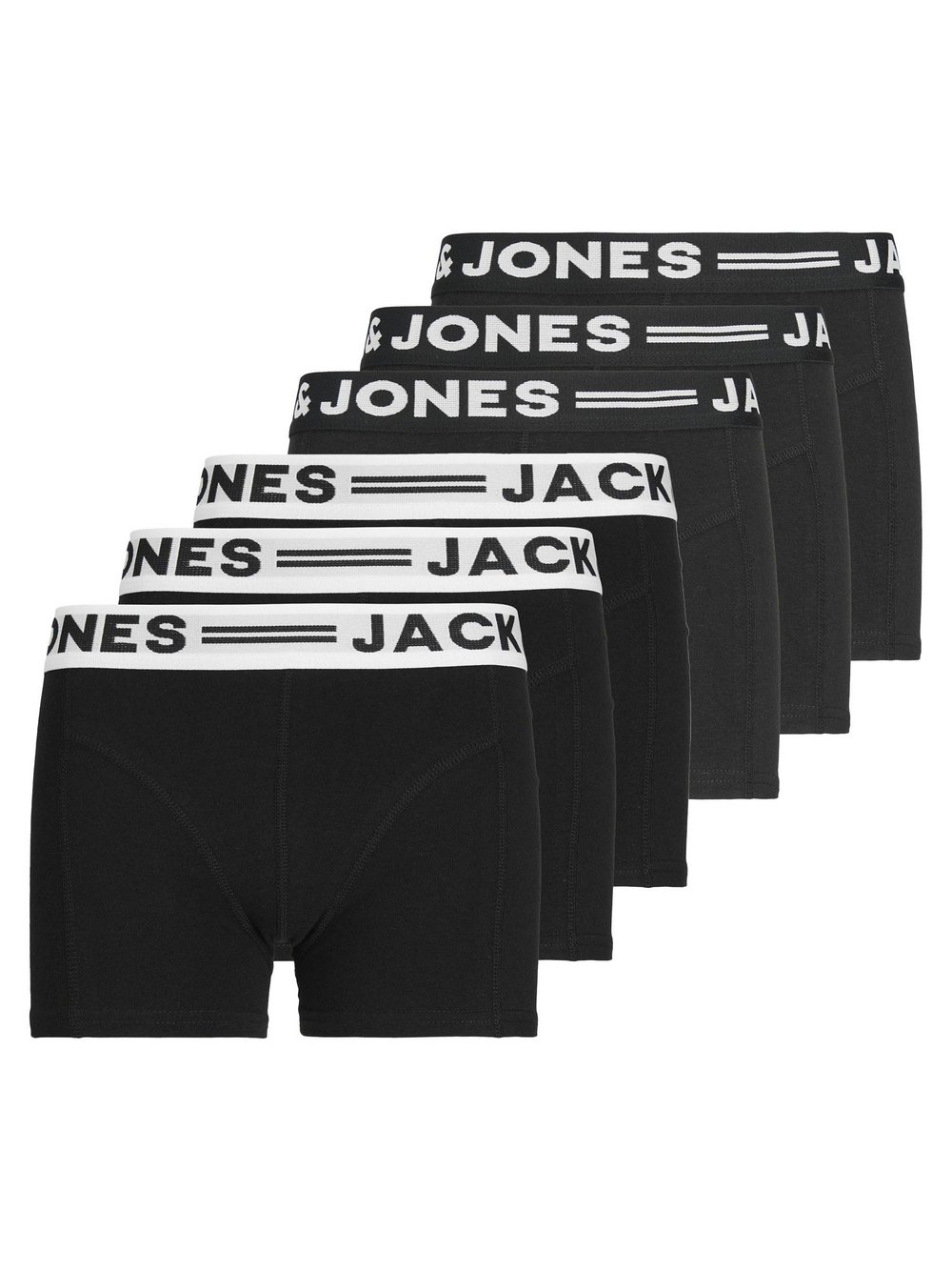 Jack & Jones Boxershort 6er Pack Jungen Baumwolle schwarz, 128