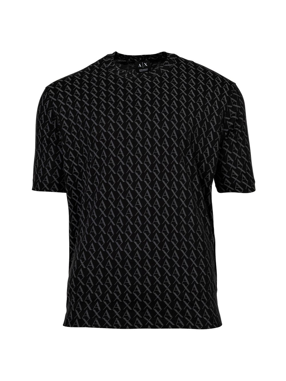 Armani Exchange T-Shirt 1er Pack Herren Baumwolle schwarz gemustert, XL