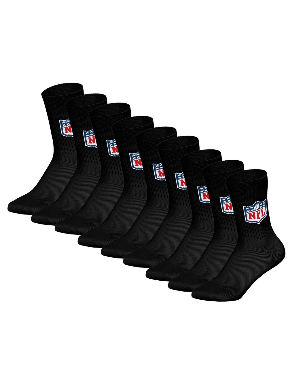 NFL Socken 9er Pack Damen Baumwolle schwarz gemustert, 43-46