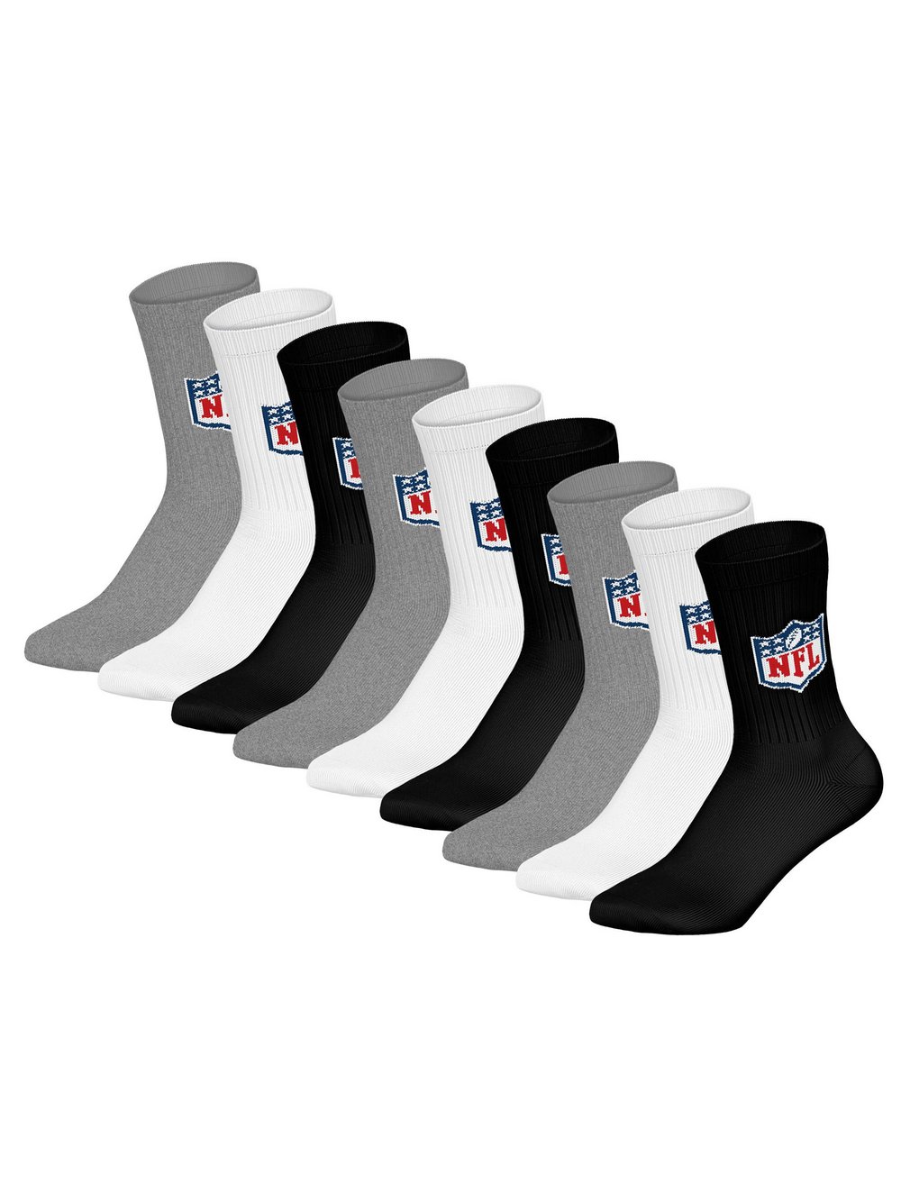 NFL Socken 9er Pack Damen Baumwolle mehrfarbig gemustert, 39-42