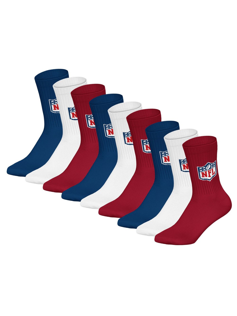 NFL Socken 9er Pack Damen Baumwolle mehrfarbig gemustert, 43-46