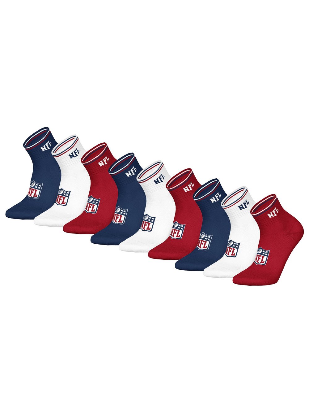 NFL Socken 9er Pack Damen Baumwolle mehrfarbig gemustert, 39-42