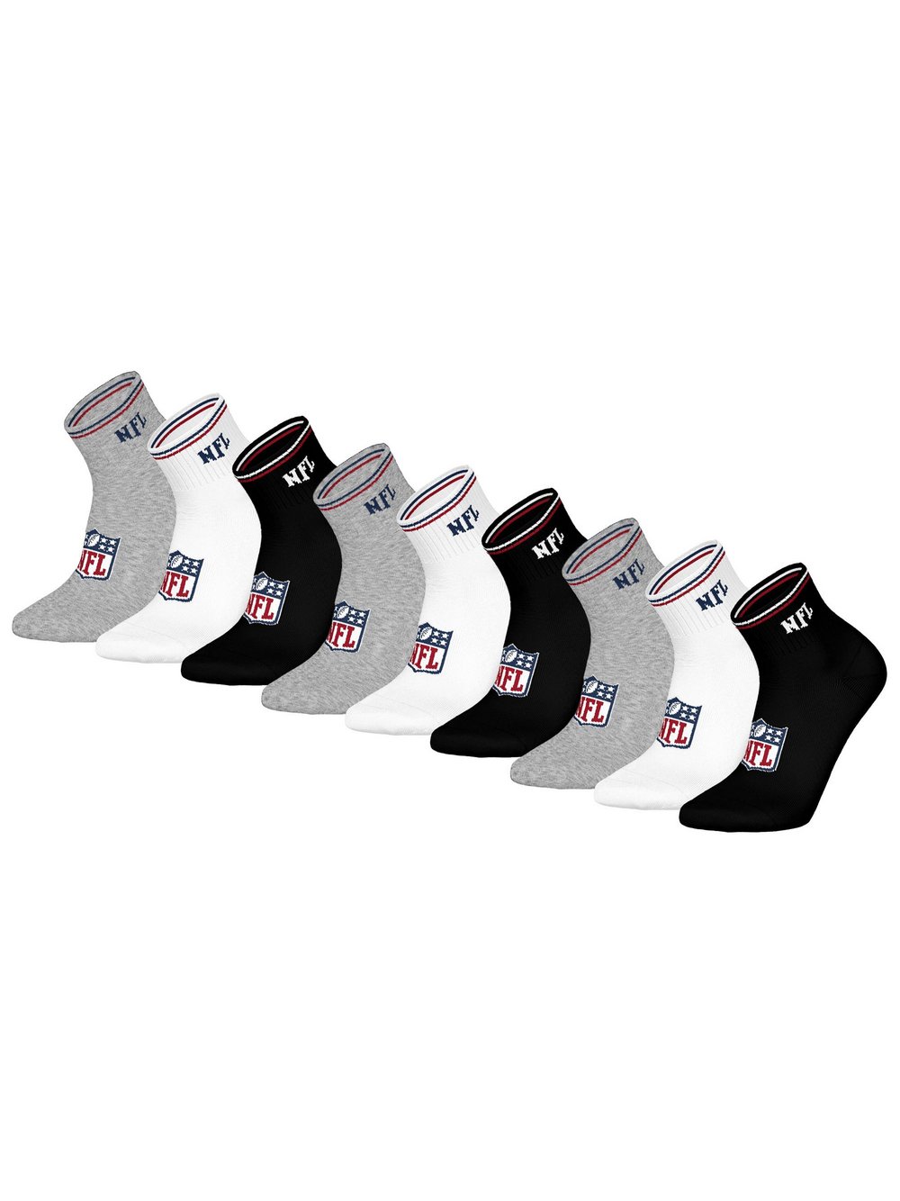 NFL Socken 9er Pack Damen Baumwolle mehrfarbig gemustert, 39-42