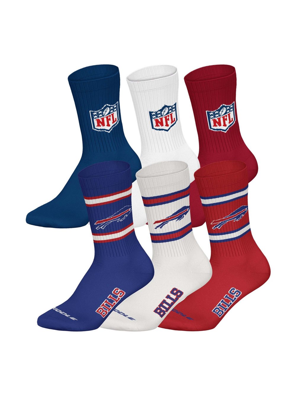 NFL Socken 6er Pack Damen Baumwolle mehrfarbig gemustert, 39-42