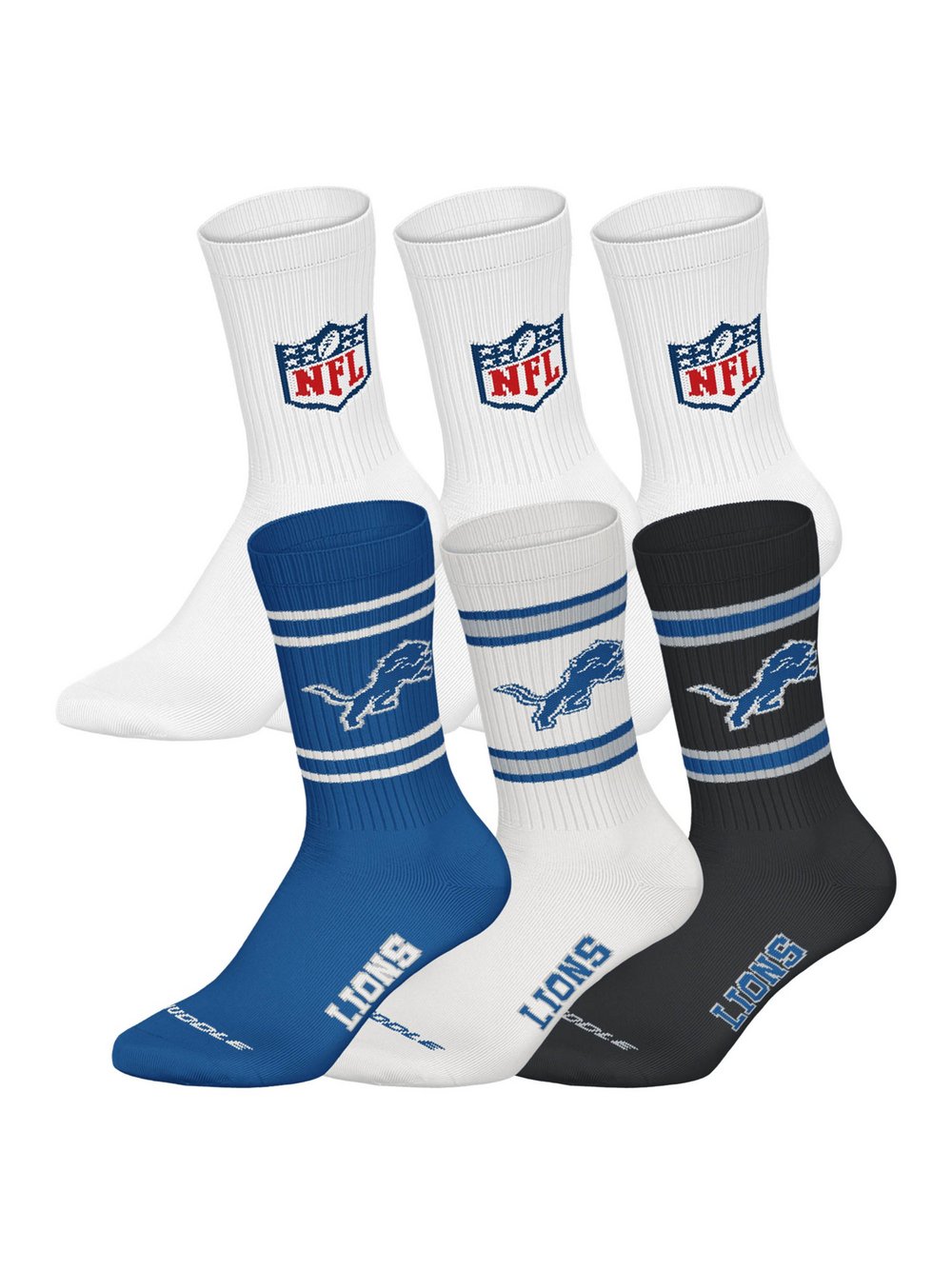 NFL Socken 6er Pack Damen Baumwolle mehrfarbig gemustert, 39-42