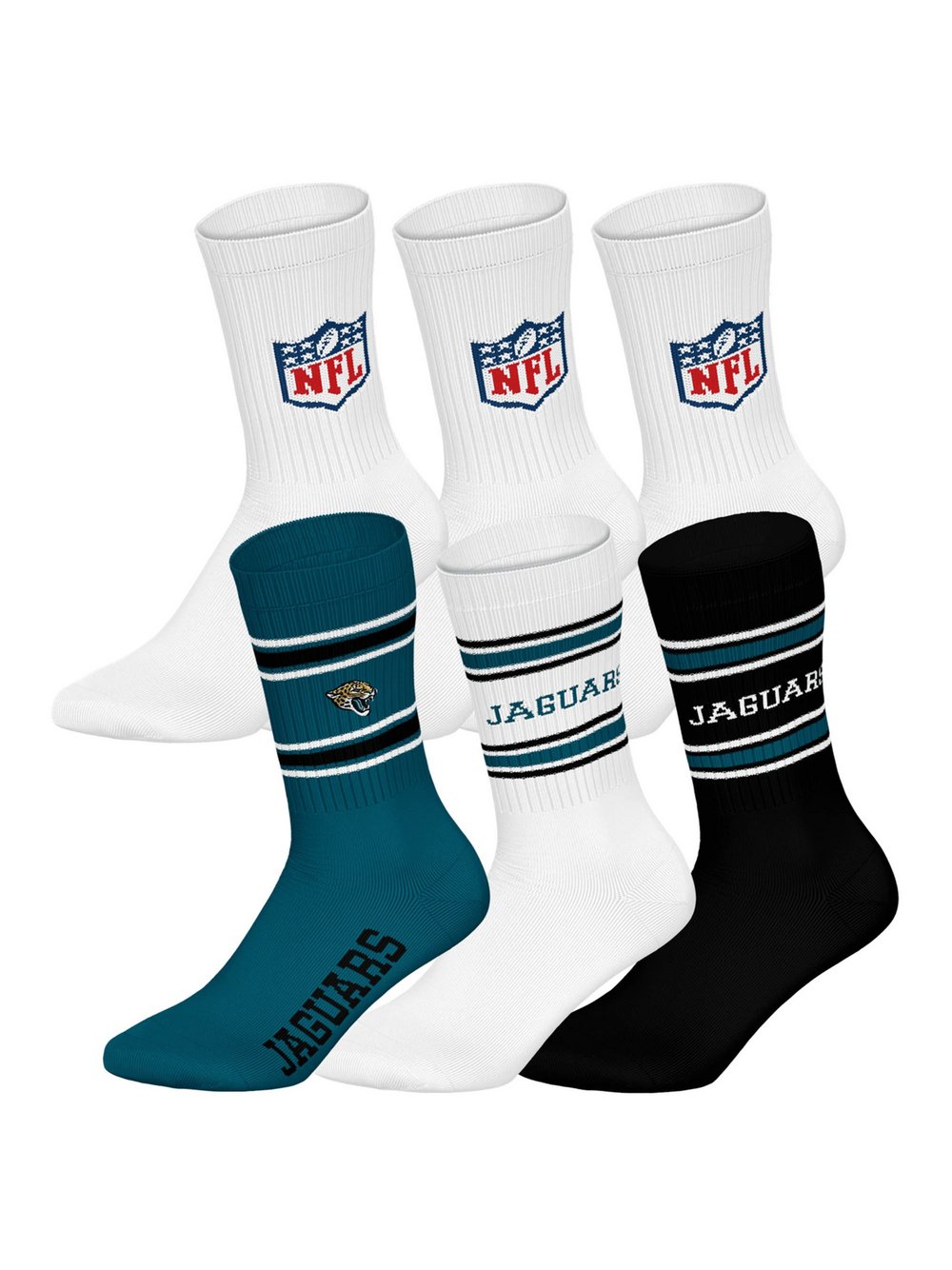 NFL Socken 6er Pack Damen Baumwolle mehrfarbig gemustert, 39-42